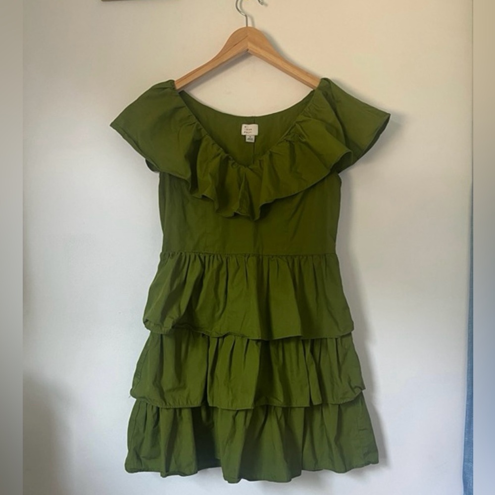 A New Day Mini Green Ruffle Dress Size S